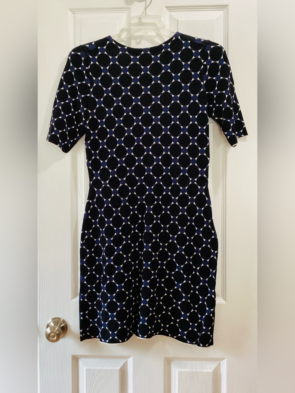 Black & Navy Geometric Short-Sleeve Dress - Picture 2 of 10